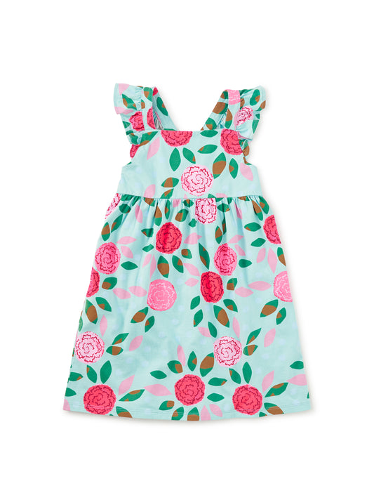 Ruffle Strap Dress Spinning Carnations