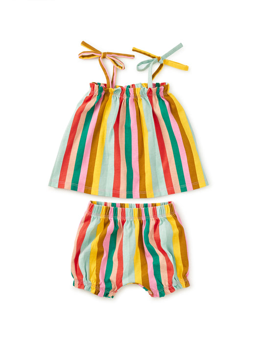 Tie Shoulder Baby Set San Sebastian Stripe