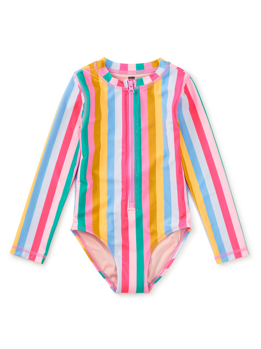 Long Sleeve One-Piece Swimsuit San Sebastian Stripe