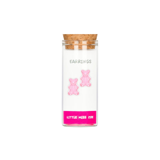 Stud Kids Earrings in a Bottle-Pink Gummybear