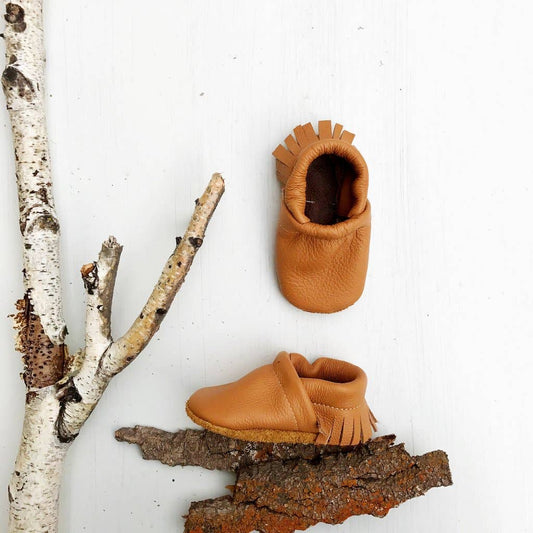 Camel Moccasins Newborn Baby Booties & Toddler Boy Shoes