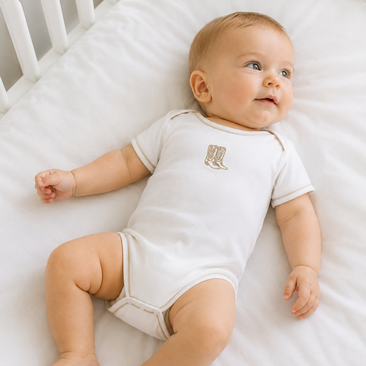 Darling Cowboy Boots Bodysuit Ivory