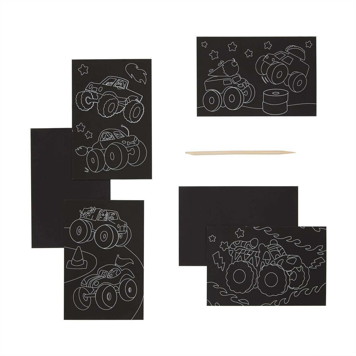 Scratch & Scribble: Mini Kit - Monster Trucks