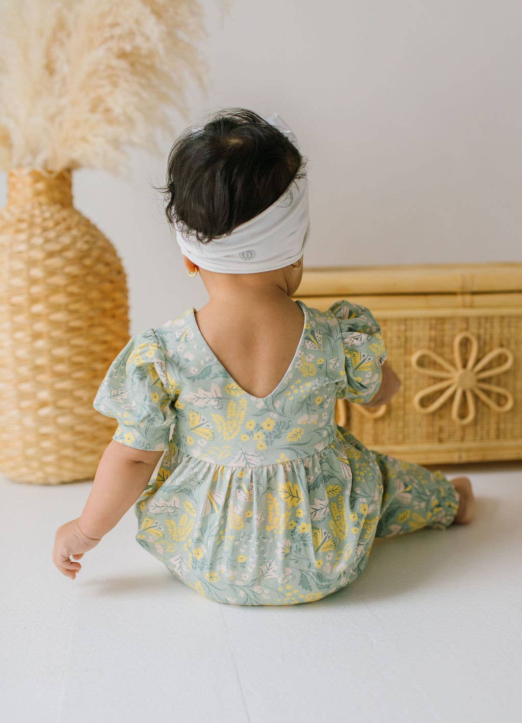 Puffed Rosie Romper in Sunlit Sage