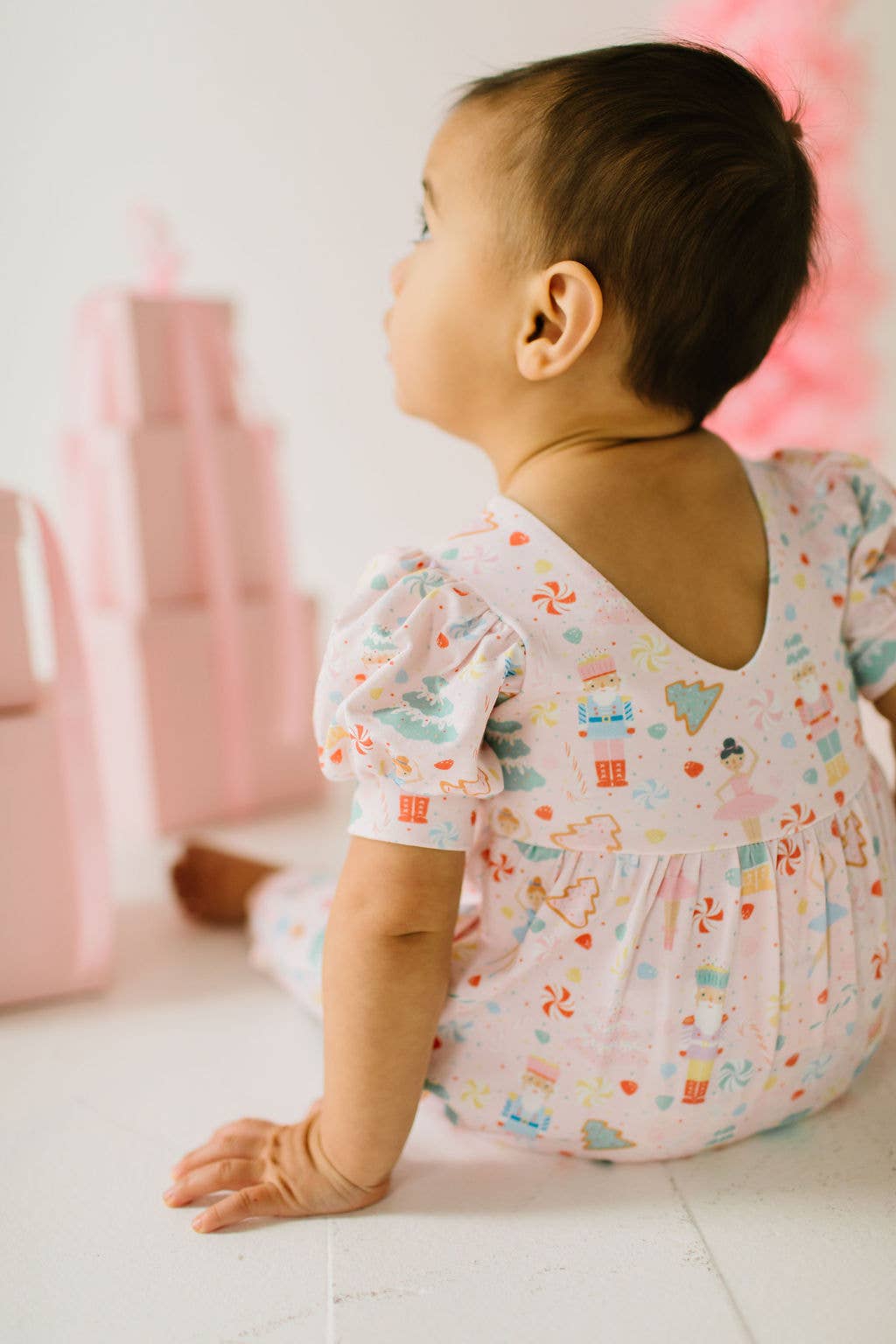 Puffed Rosie Romper in Sugar Plum