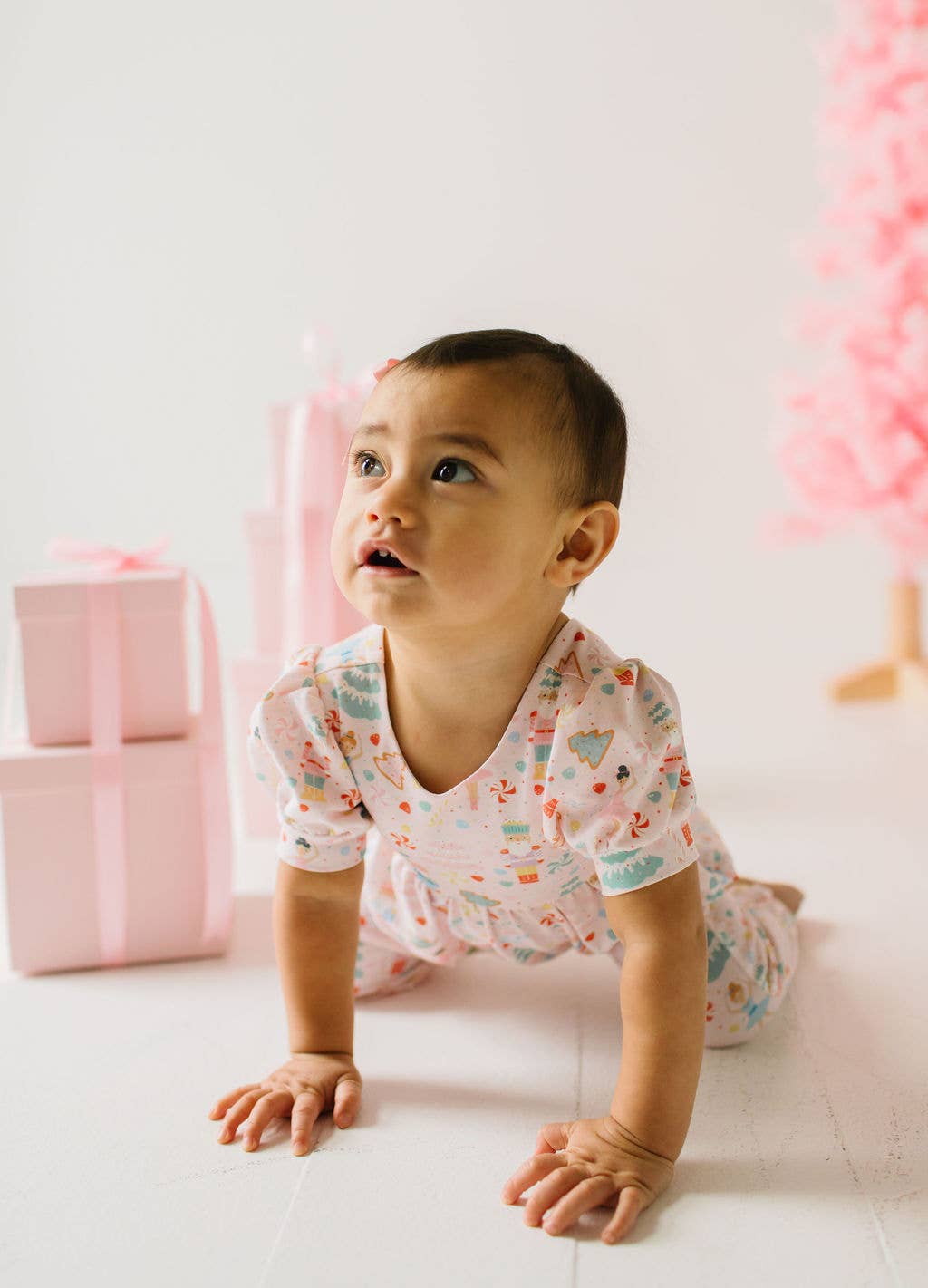 Puffed Rosie Romper in Sugar Plum