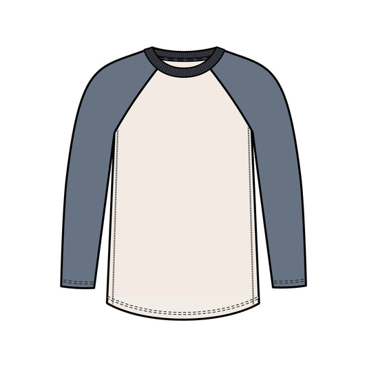 Louie Baseball Tee Ivory Denim