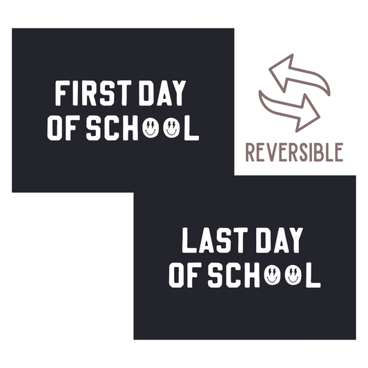 First / Last Day of School (Black) Reversible Banner Kids