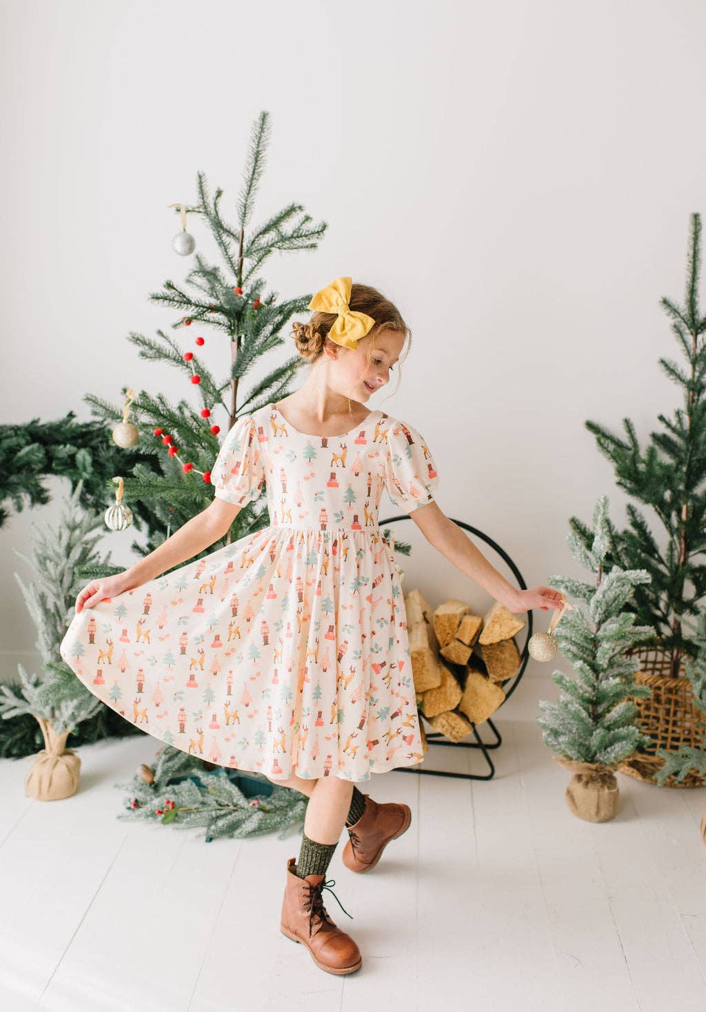 Puff Dress in Nutcracker | Girls Christmas Dress
