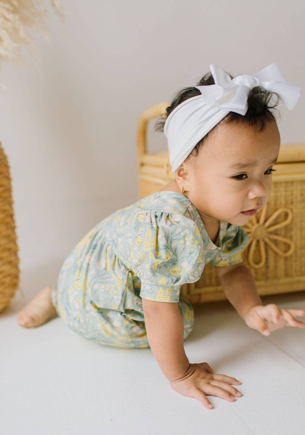 Puffed Rosie Romper in Sunlit Sage