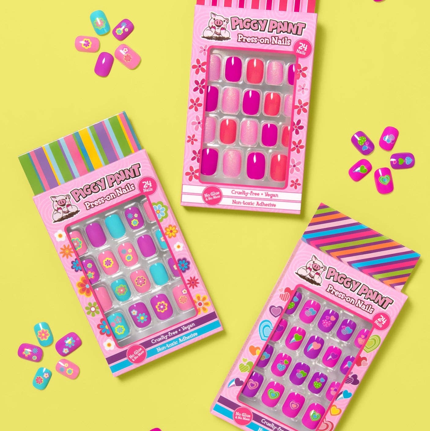 Happy Hearts Piggy Press-on Nails