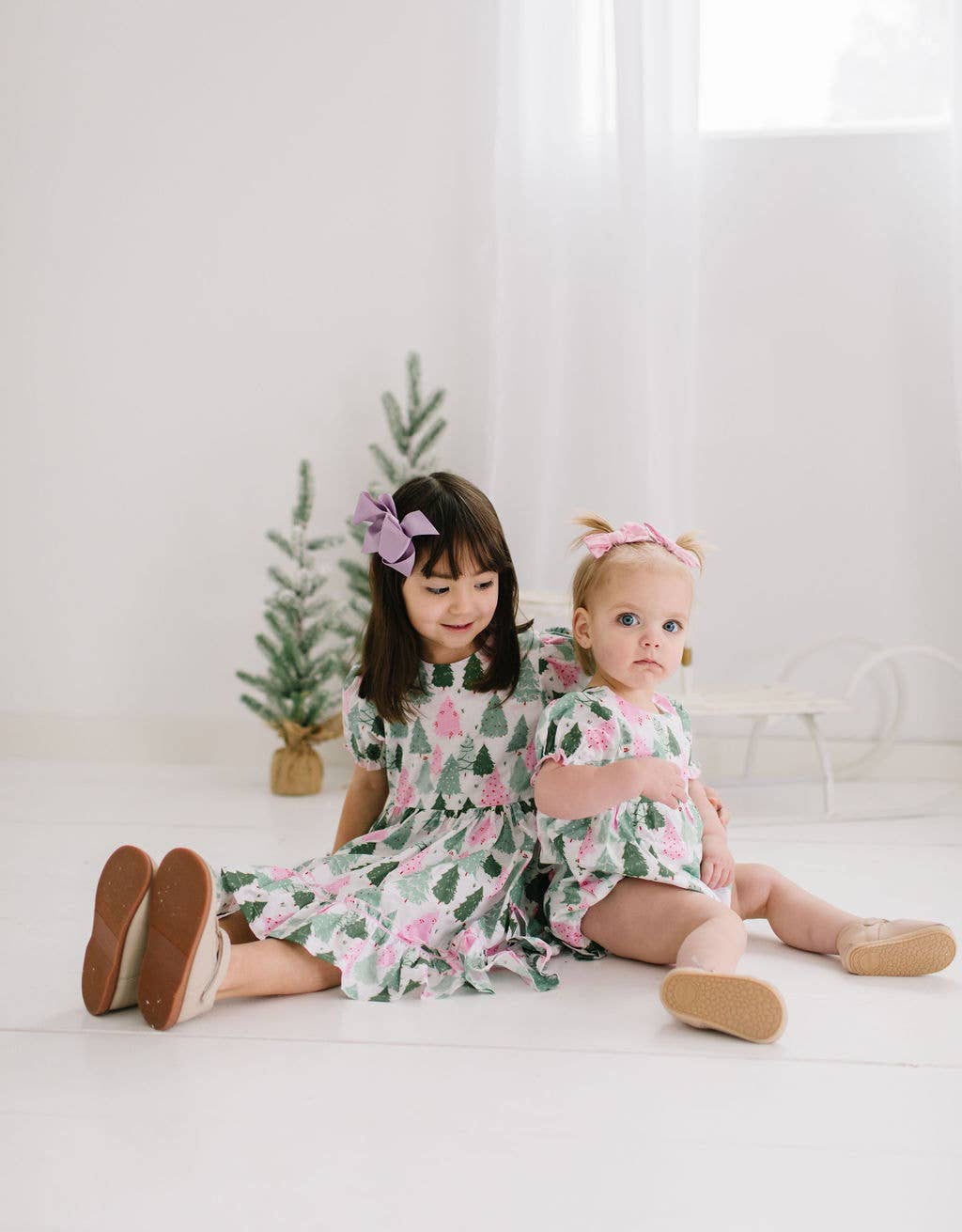 Aura Poplin Dress in Christmas Tree | Girls Dress