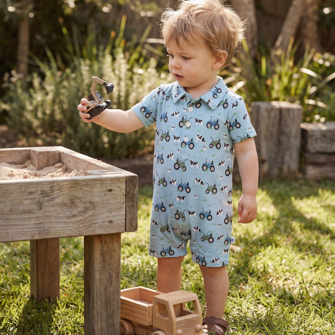 Polo Romper - Farm Life