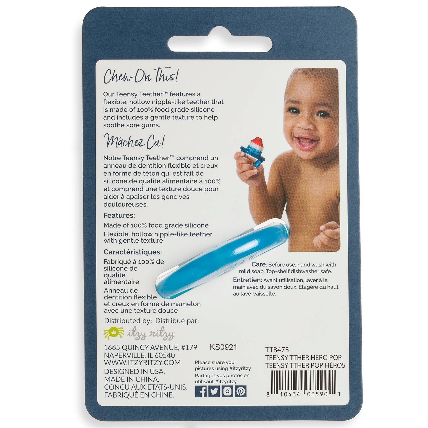 Teensy Teether Hero Pop Soothing Silicone Teether