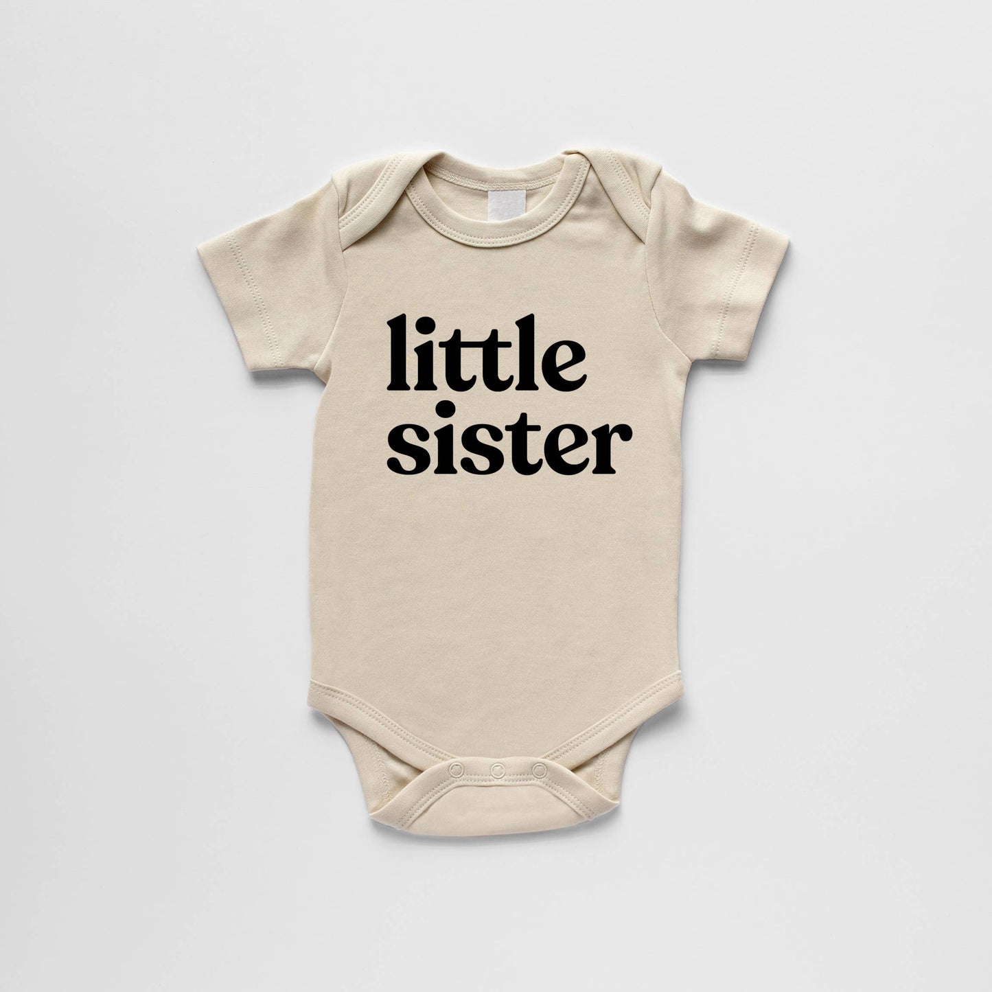 Cream Little Sister Organic Baby Bodysuit