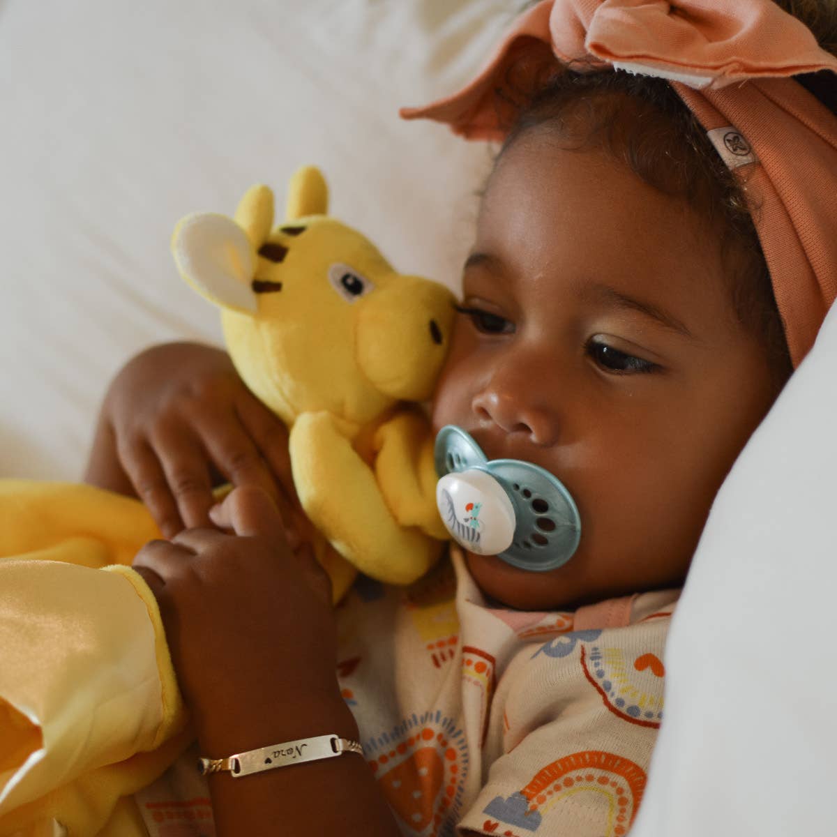 Giraffe Lovey security blanket for travel and bedtime