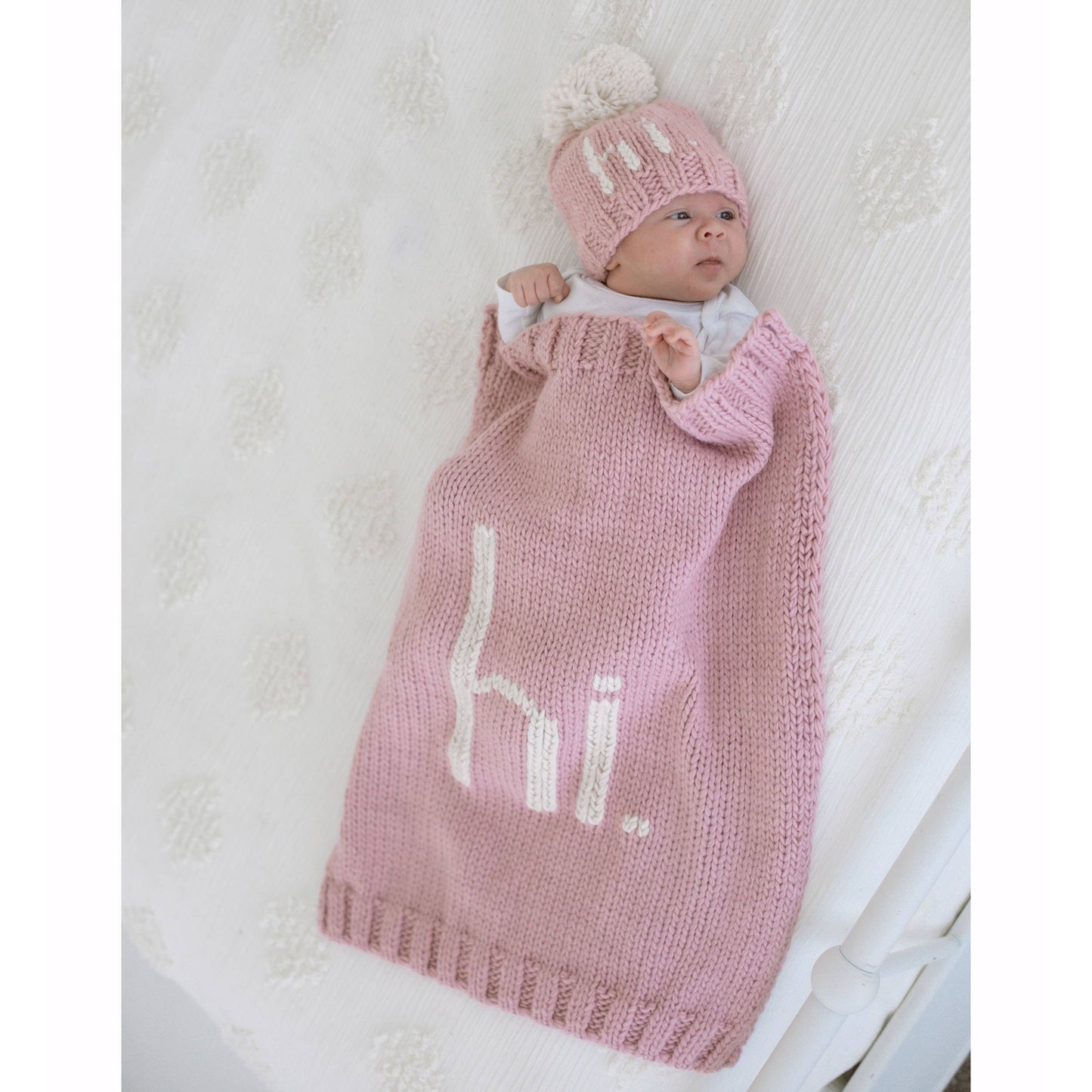 Hi. Rosy Hand Knit Beanie Hat Baby & Kids