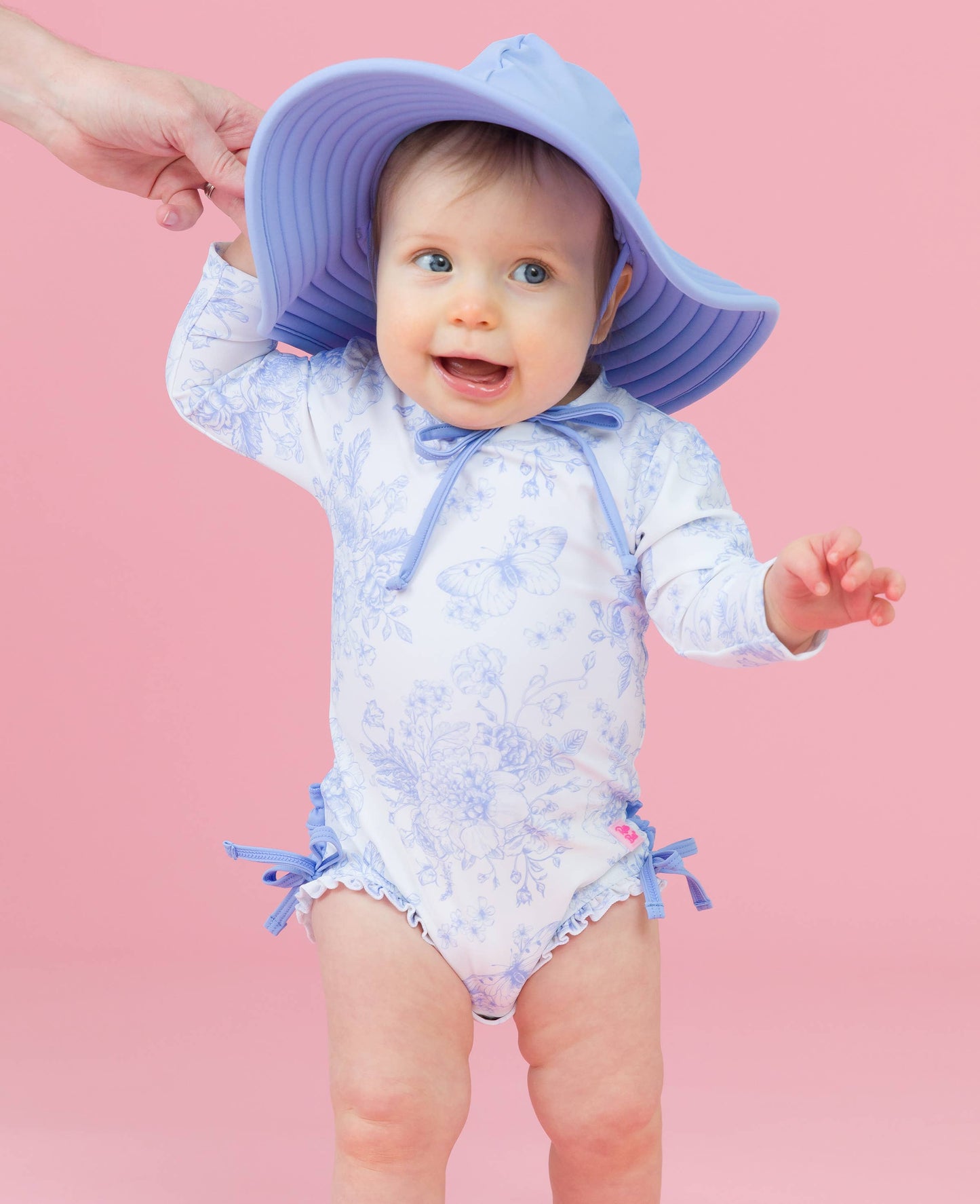 Periwinkle Butterfly Garden Long Sleeve One Piece