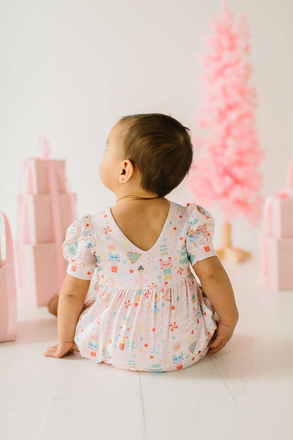 Puffed Rosie Romper in Sugar Plum