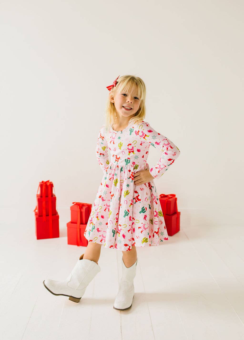 Gwendolyn Dress in Cowboy Santa
