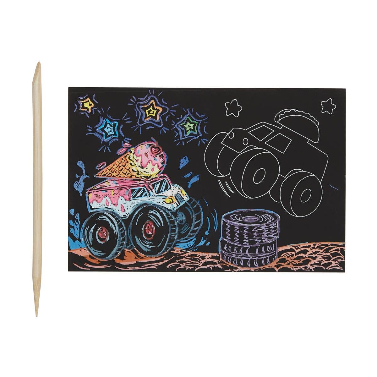 Scratch & Scribble: Mini Kit - Monster Trucks