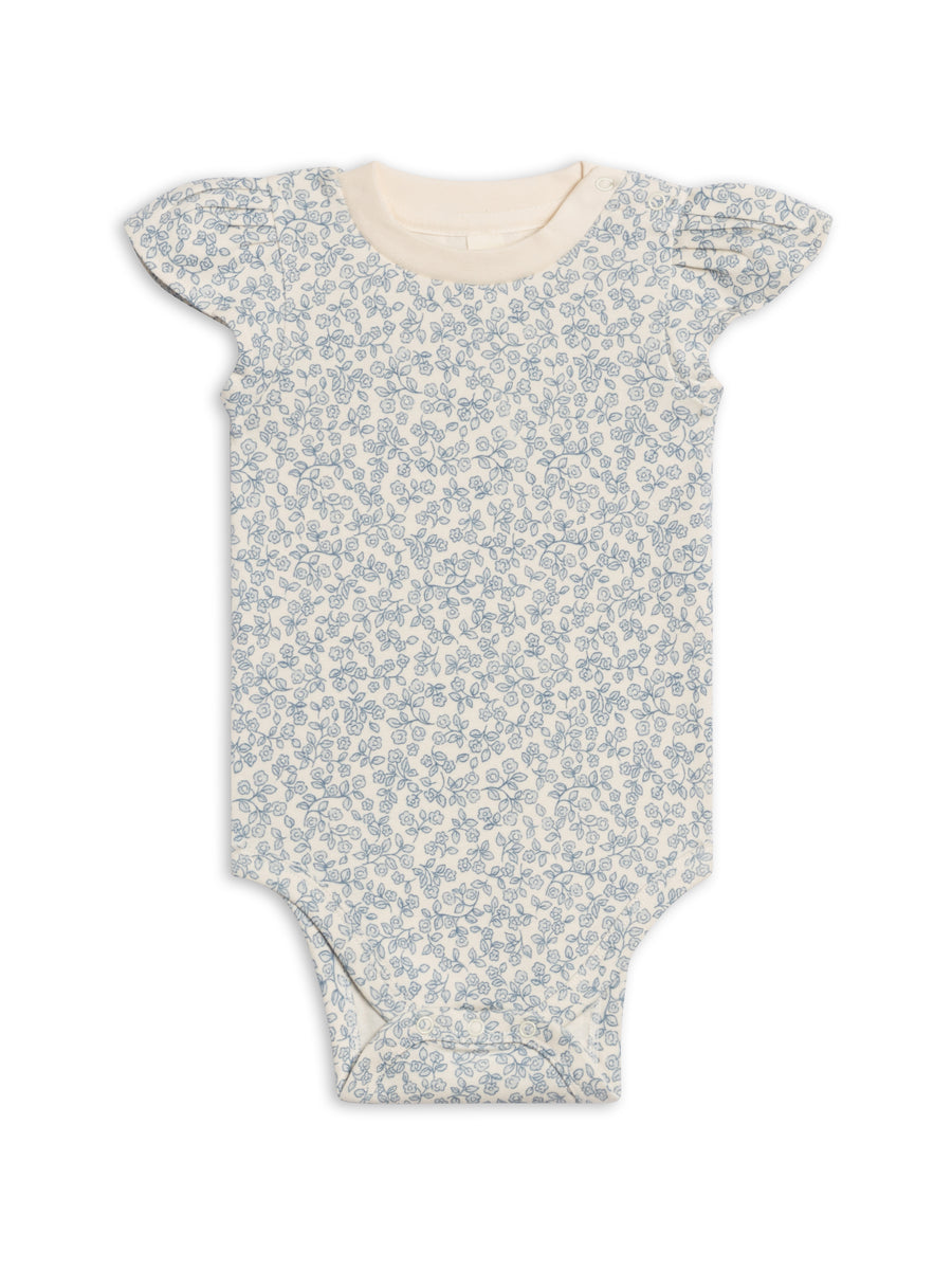 Pearl Petal Sleeve Bodysuit - Narelle Floral / Ivory + Sea