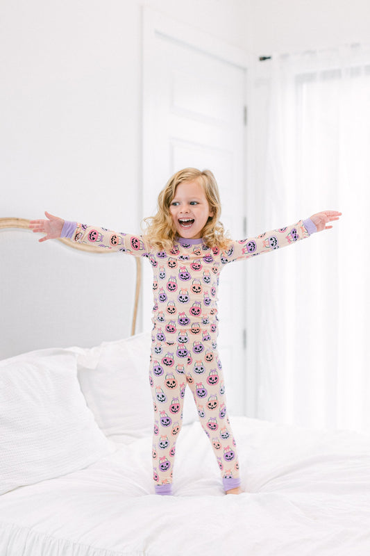 Pink Halloween Bucket PJ Set
