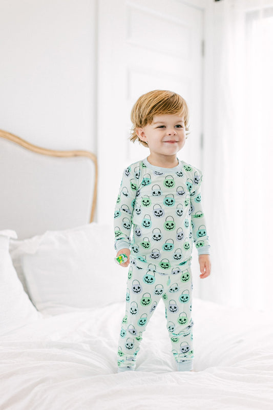 Green Halloween Bucket PJ Set