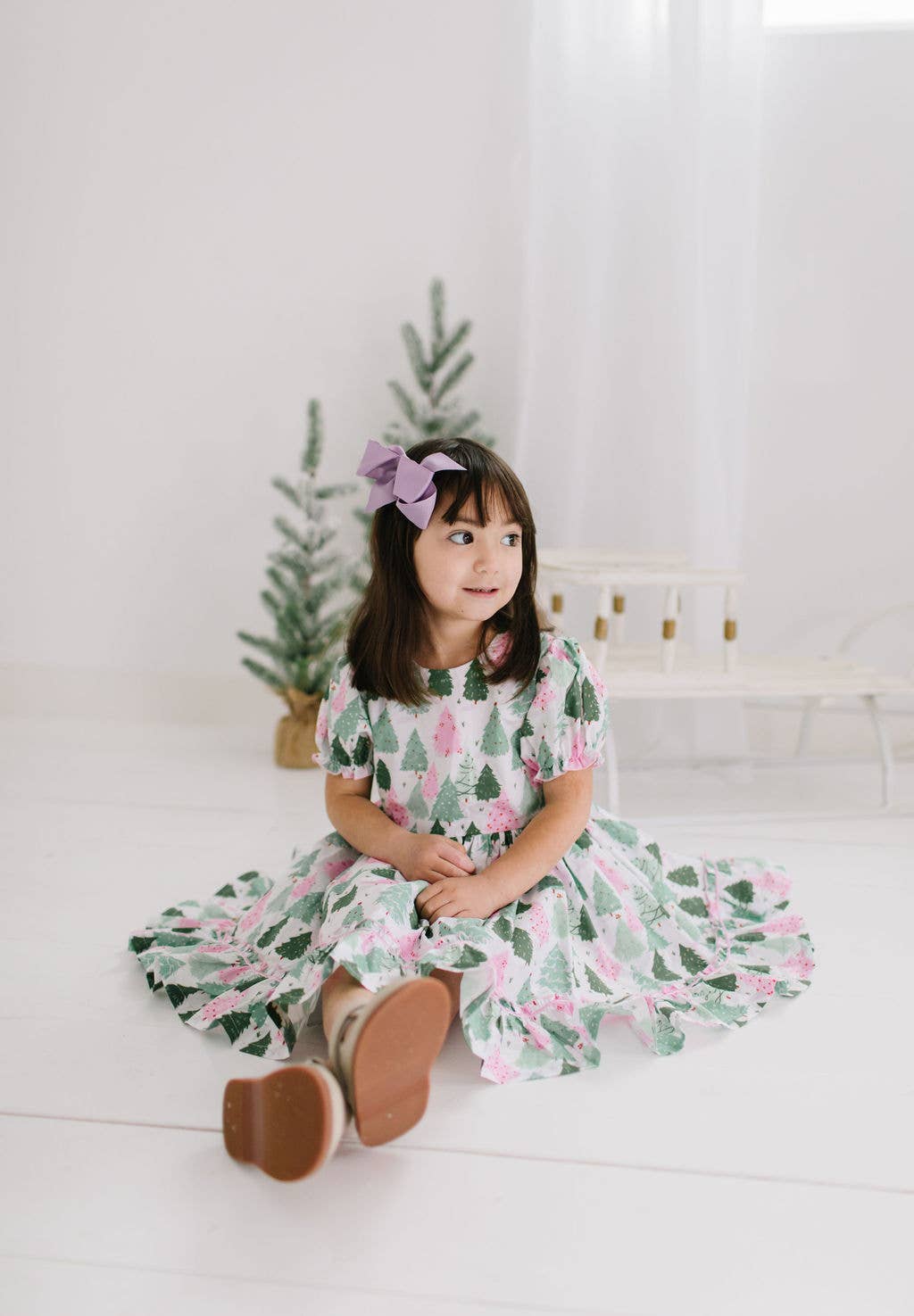 Aura Poplin Dress in Christmas Tree | Girls Dress