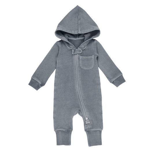 Organic Zipper Romper Moonstone