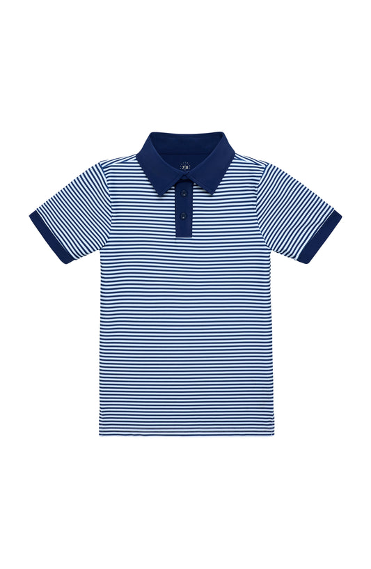 Navy Thin Stripe Polo Shirt