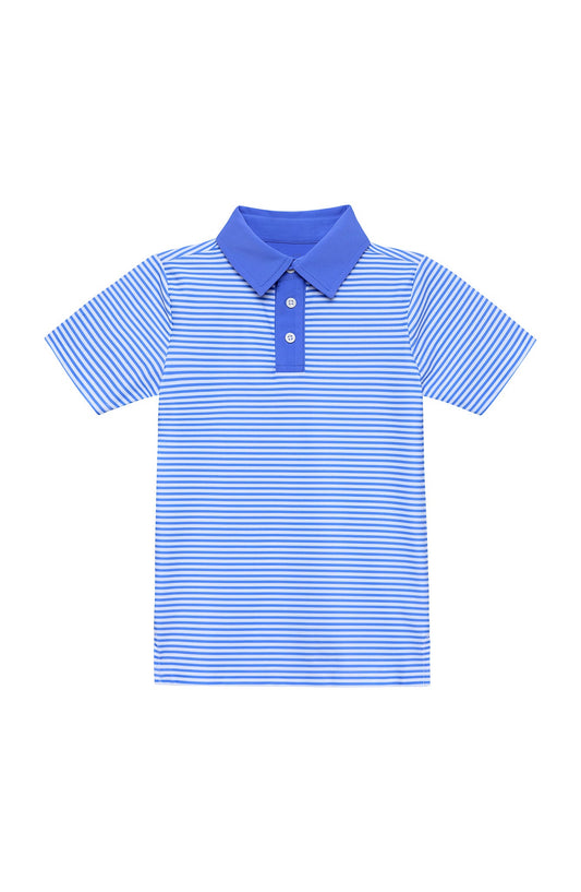 Thin Stripe Polo Shirt Sky Blue