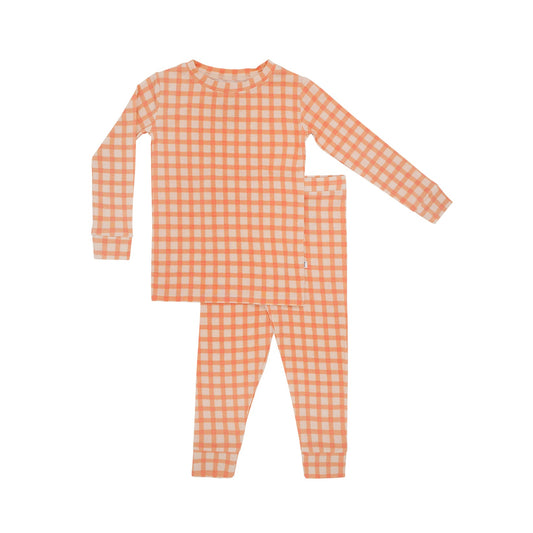Coral Gingham Two-Piece Set