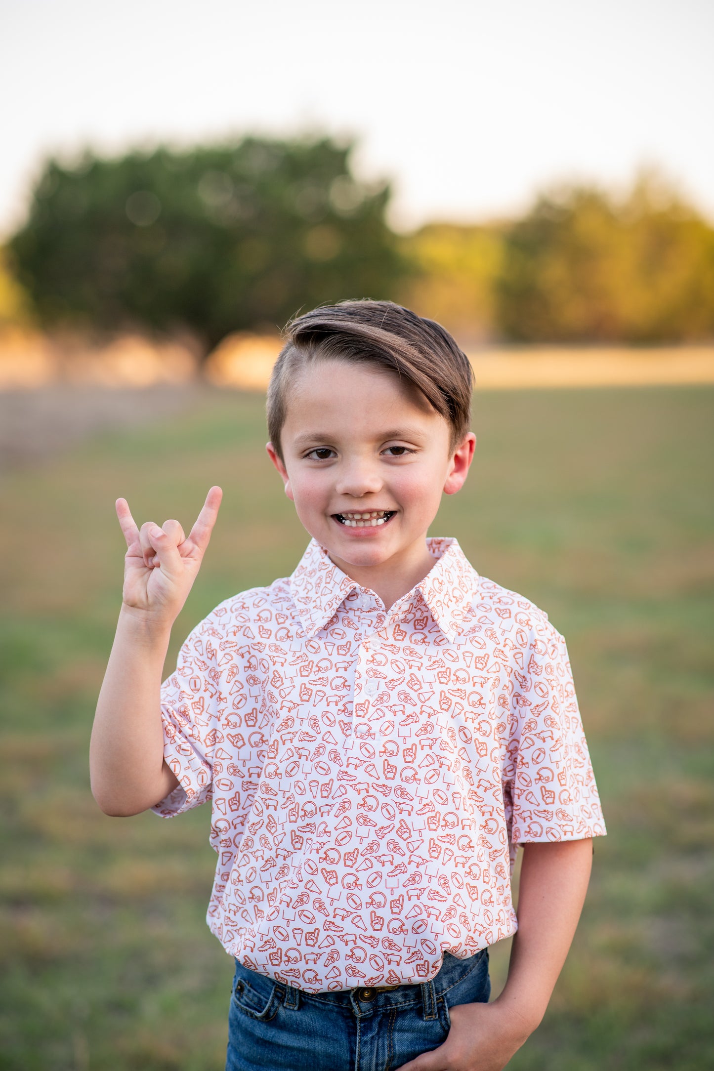 Kickoff Burnt Orange Polo Short Sleeve Shirt