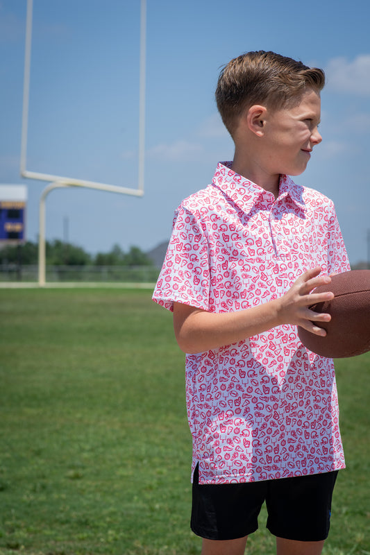 Kickoff Red Polo Short Sleeve Shirt