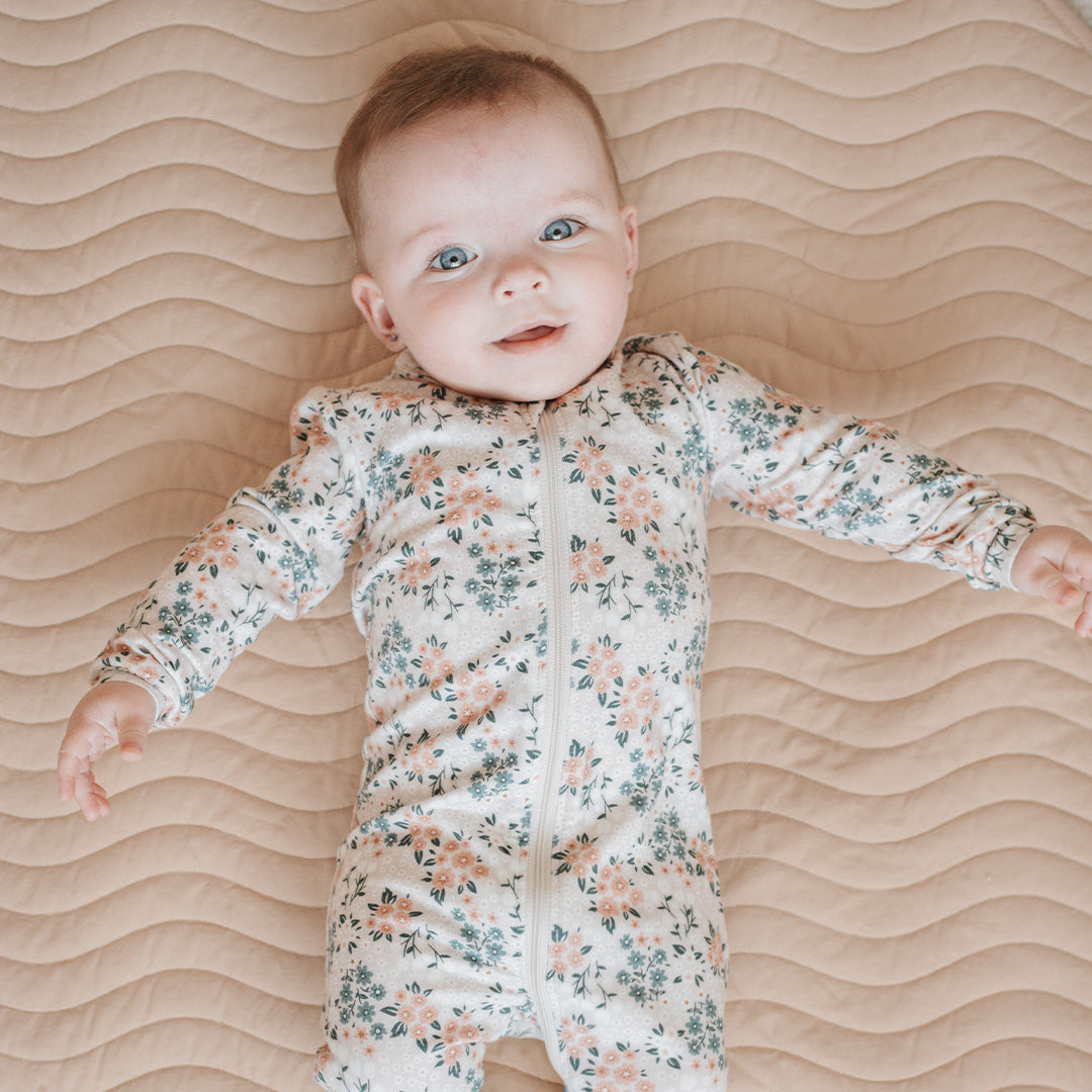 Spring Flowers Print on Creme Sleeper
