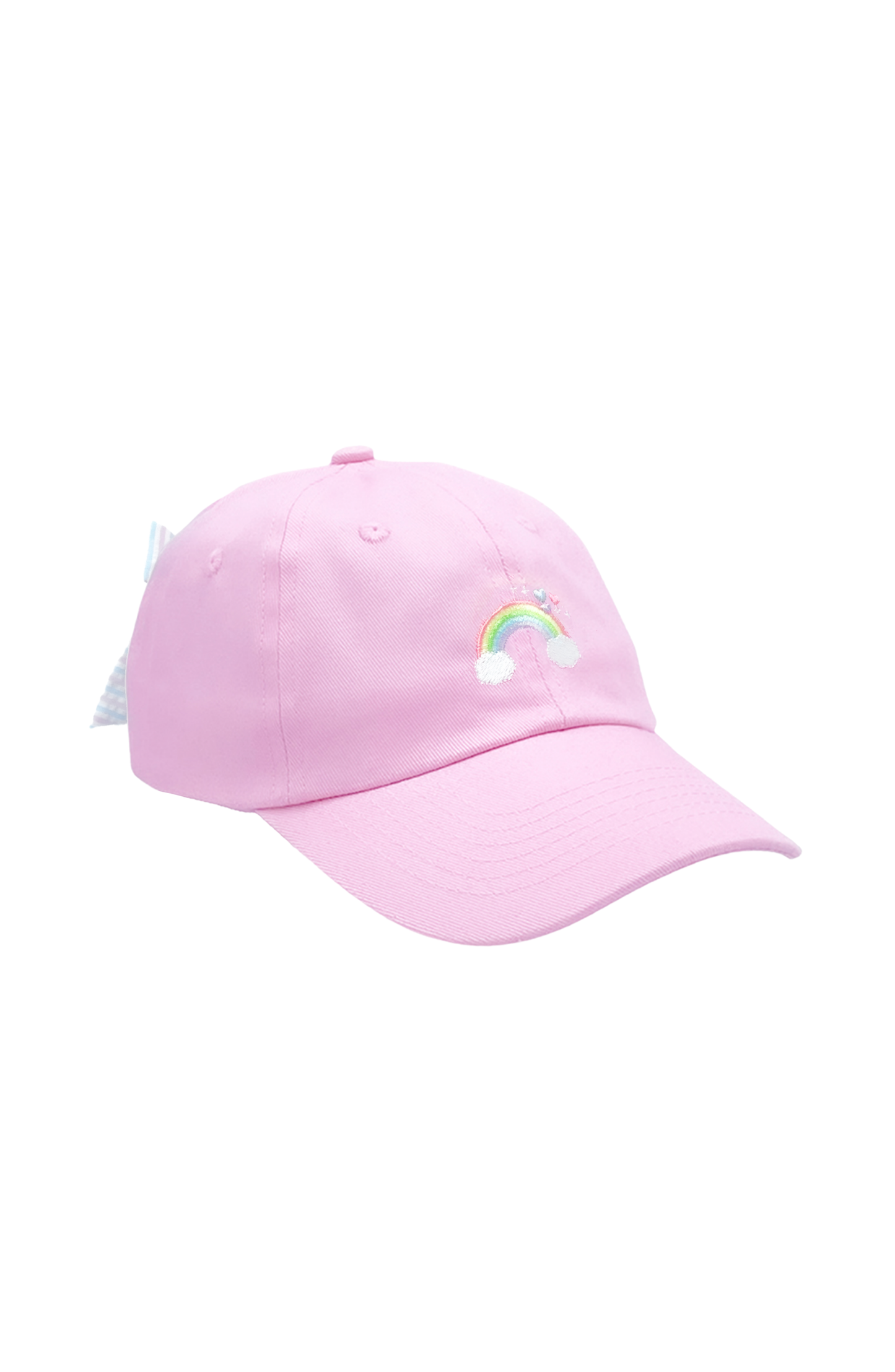Rainbow Sparkle Bow Baseball Hat