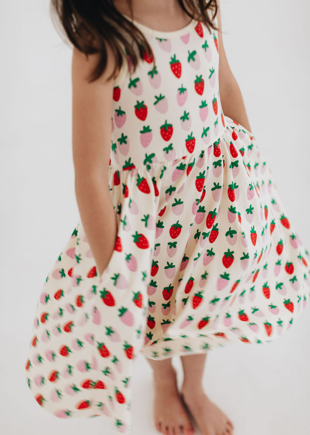Sleeveless Twirl Dress in Strawberry Blush