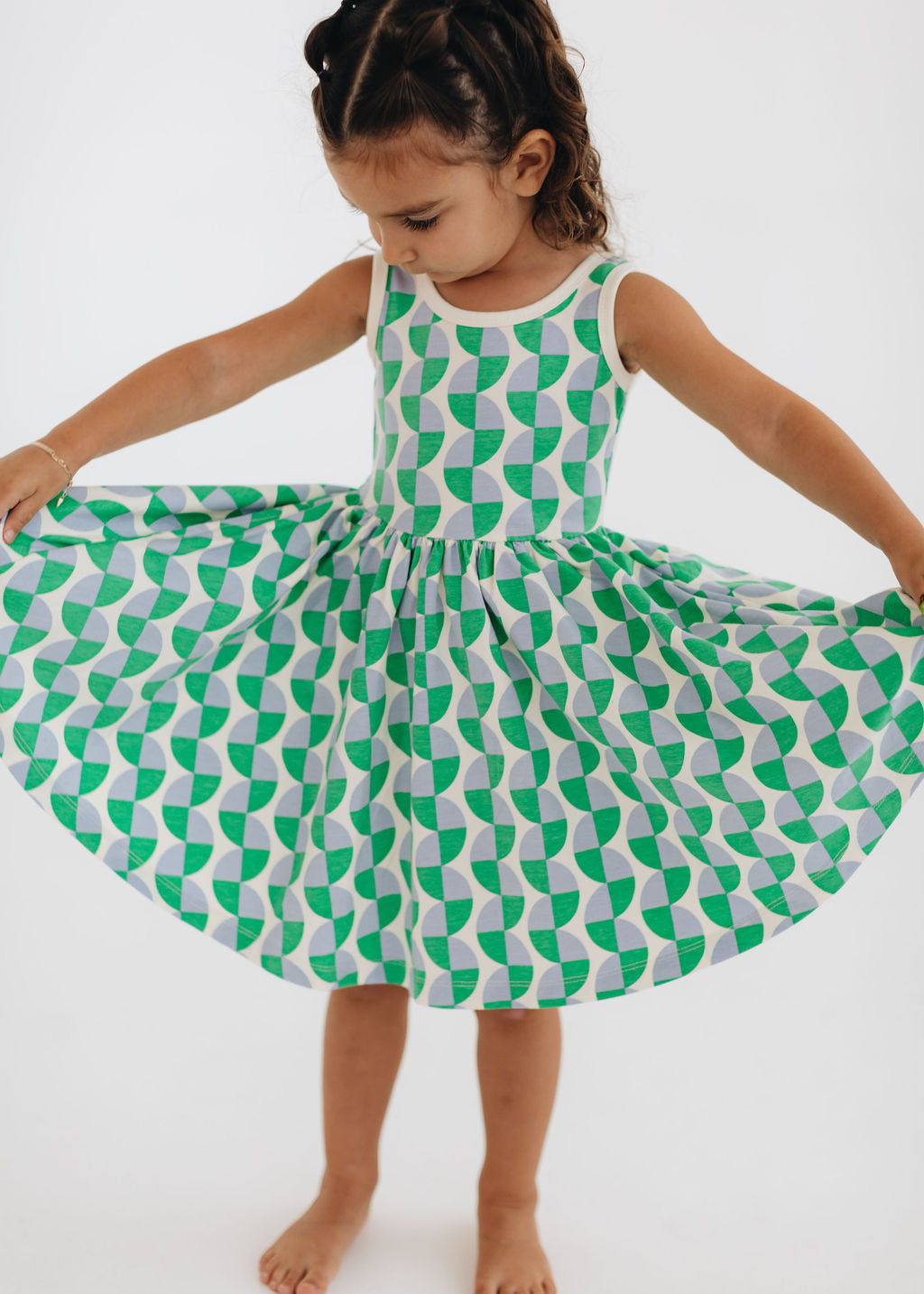 Sleeveless Twirl Dress in Retro Twirl