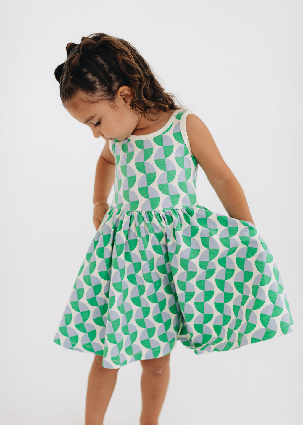 Sleeveless Twirl Dress in Retro Twirl