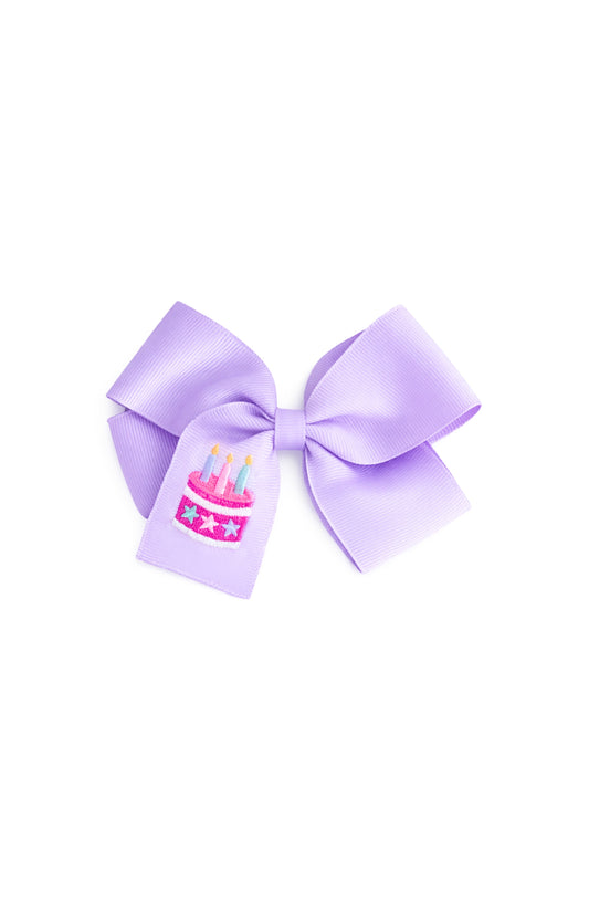 Birthday Cake Hair Bow-Lavender