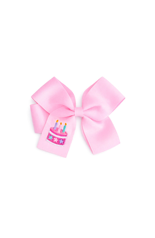 Birthday Cake Hair Bow-Pink