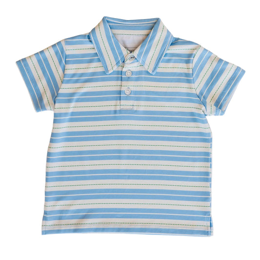 Kyle Polo - Blue & Green Ticking Stripe