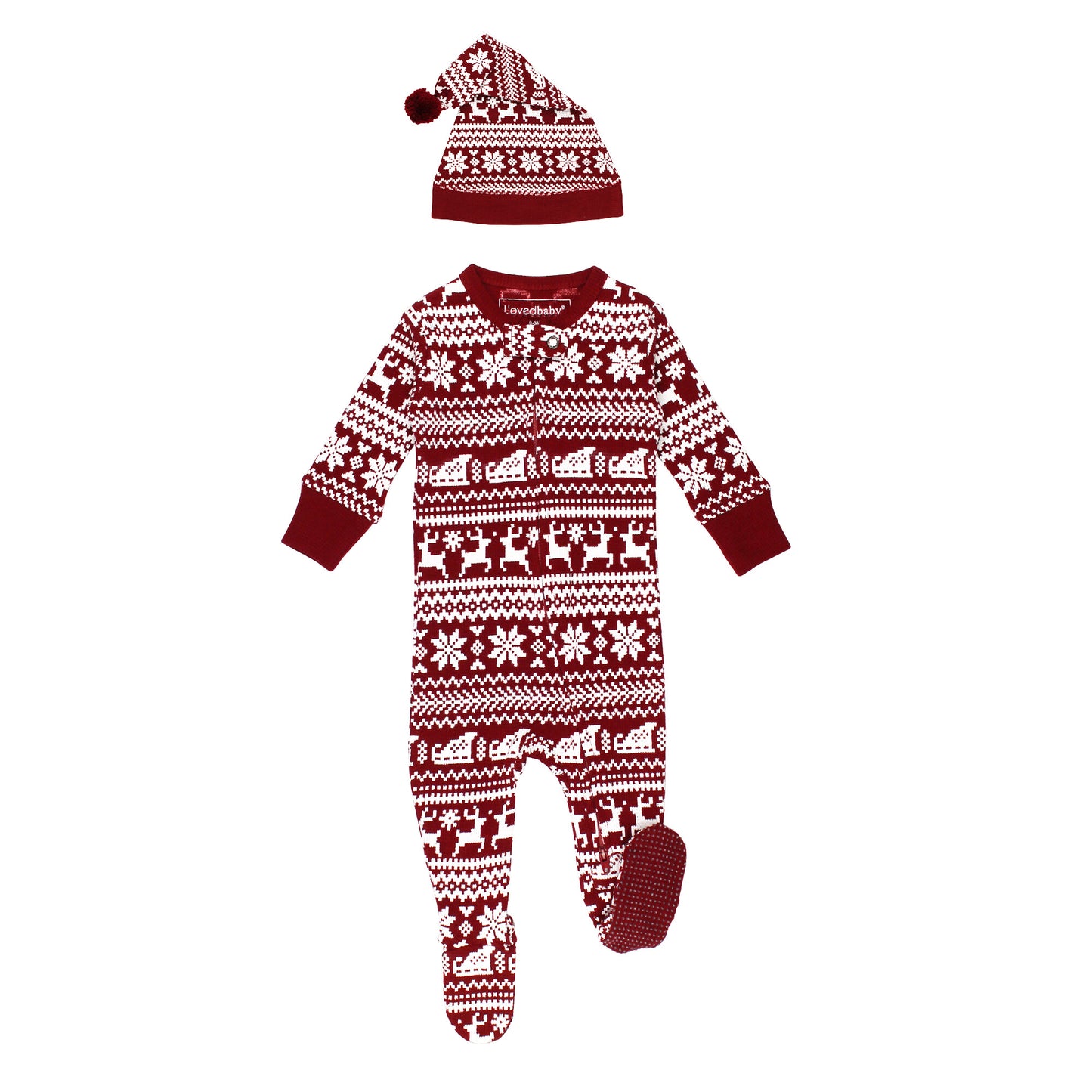 Holiday Thermal 2-Way Zipper Footie w/ Cap