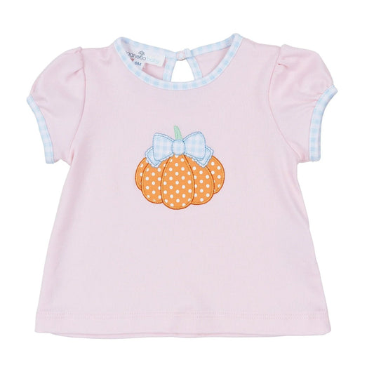 Bowtique Pumpkin Applique Short Sleeve Tee