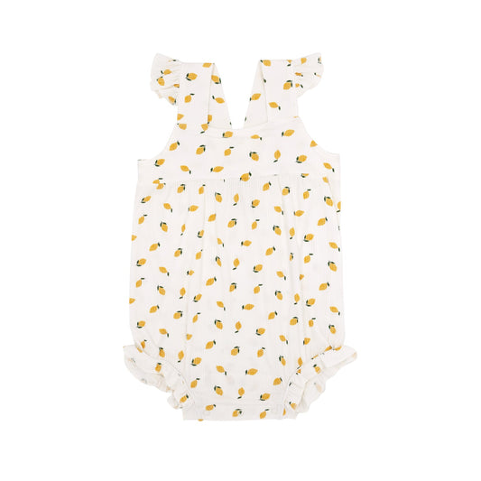 Lemons Small Ribbed Flutter Sleeve Romper