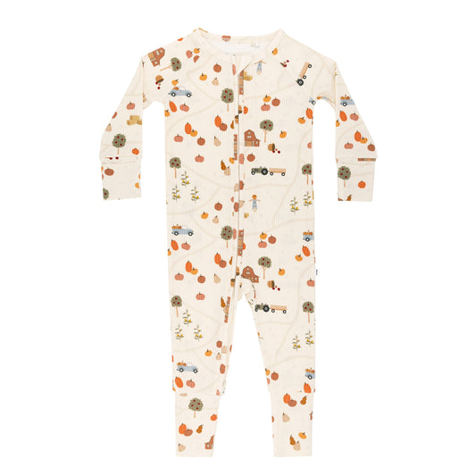 Pumpkin Patch Small Ribbed Zip Romper