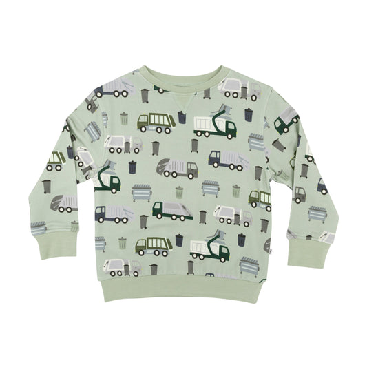 Trash Trucks Bamboo French Terry Pullover 18-24M