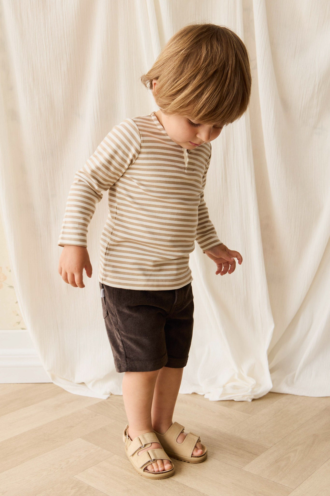 Pima Cotton Shae Top - Slim Stripe Brioche/Cloud