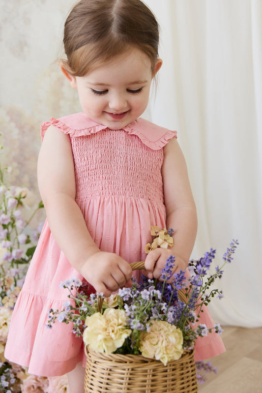 Organic Cotton Claudine Dress - Swiss Pink